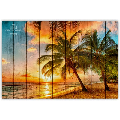 Картины Море - Тропический закат, Природа, Creative Wood
